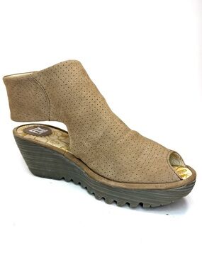 Fly London Ypul Tan Wedge Sandals | 39
